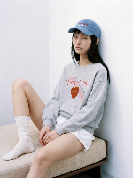 Свитшот женский Chaika, цвет: серый, SS26SS01-115 купить онлайн