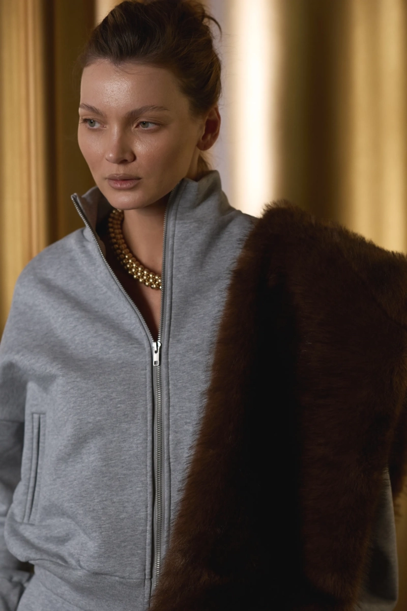 Толстовка на молнии утепленная Ricoco, цвет: серый меланж, 6097/2 купить онлайн Толстовка на молнии утепленная Ricoco, цвет: серый меланж, 6097/2 купить онлайн