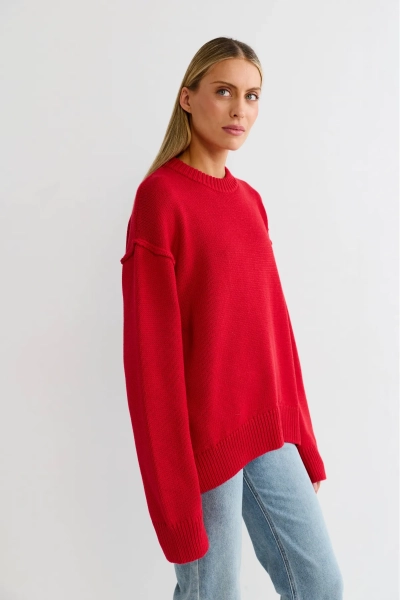 Джемпер с наружными швами Сочный красный Erist store, цвет: красный, НФ-00003242 купить онлайн