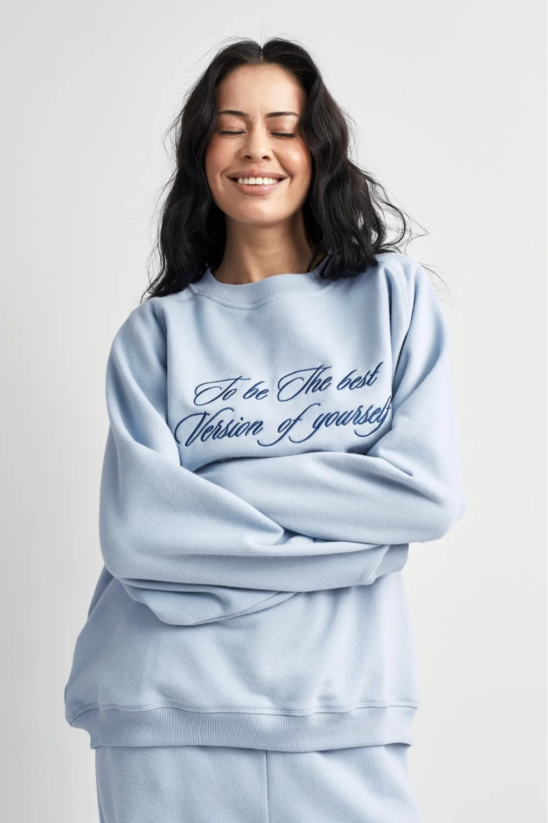 Свитшот винтажный Ледяной голубой