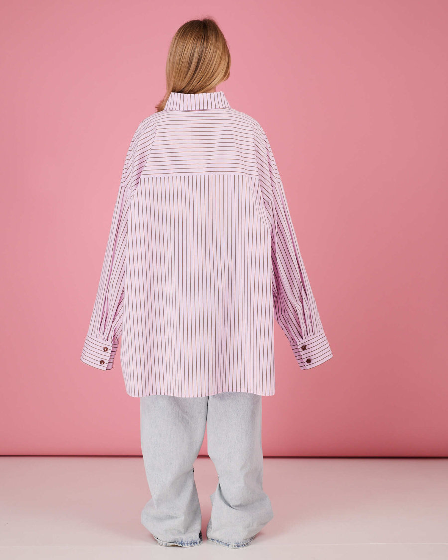 Рубашка макси оверсайз #19 TABOO, цвет: розовый, Rub19 купить онлайн