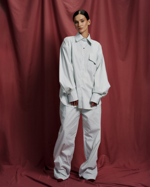 Брюки пижамные в полоску YONSRU, цвет: зеленый, YO-608 купить онлайн