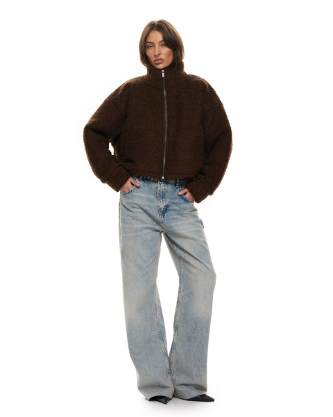 Бомбер из фактурной ткани Suborbia, цвет: коричневый, 005923 купить онлайн