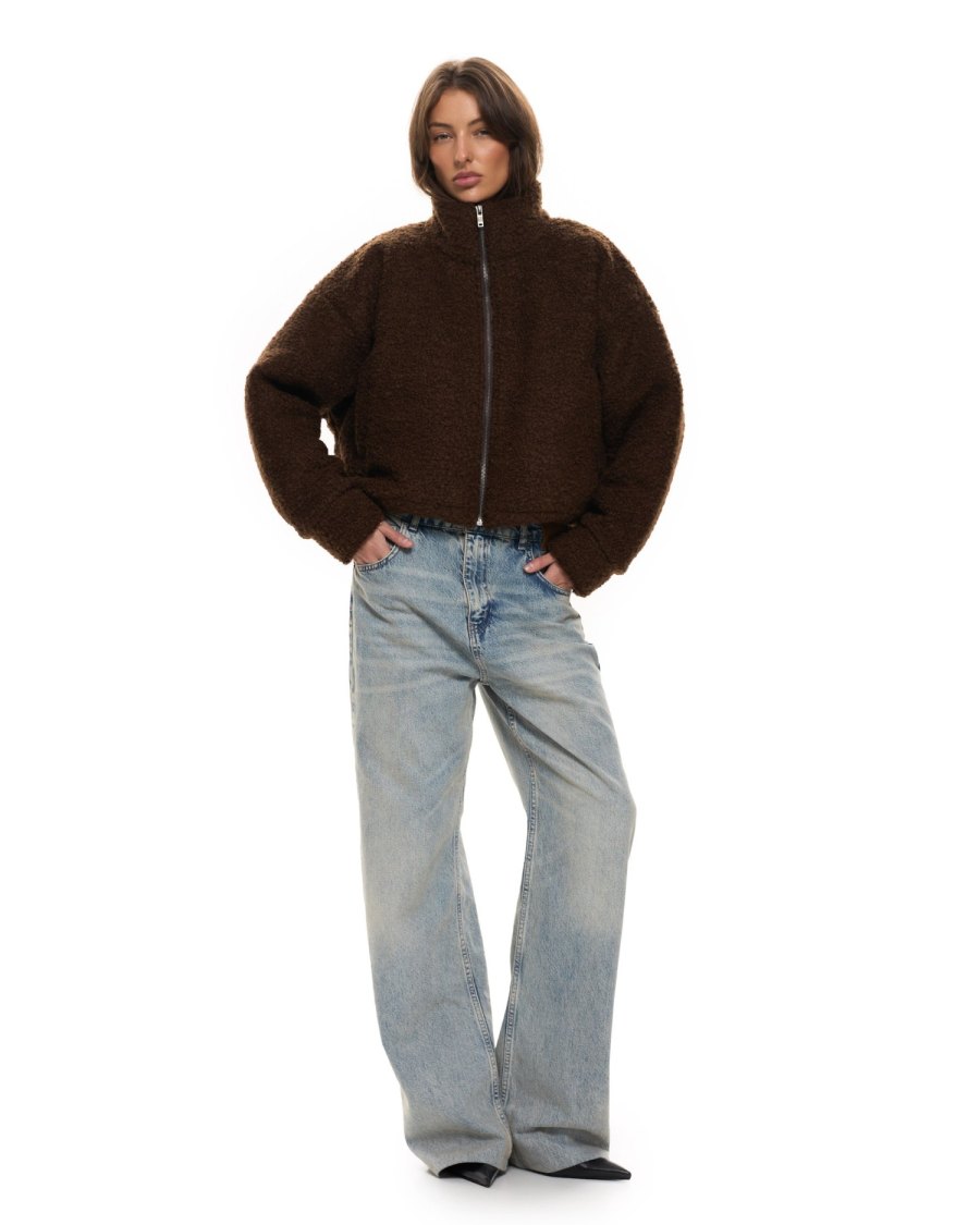 Бомбер из фактурной ткани Suborbia, цвет: коричневый, 005923 купить онлайн