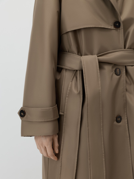 Утепленный плащ с капюшоном Conso, цвет: коричневый, SEL 260125 - кофейный купить онлайн