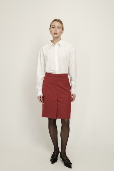 Костюмная юбка НИ ИМЕНИ, НИ ПОХОЖИХ, цвет: красный, 00-00000277 купить онлайн