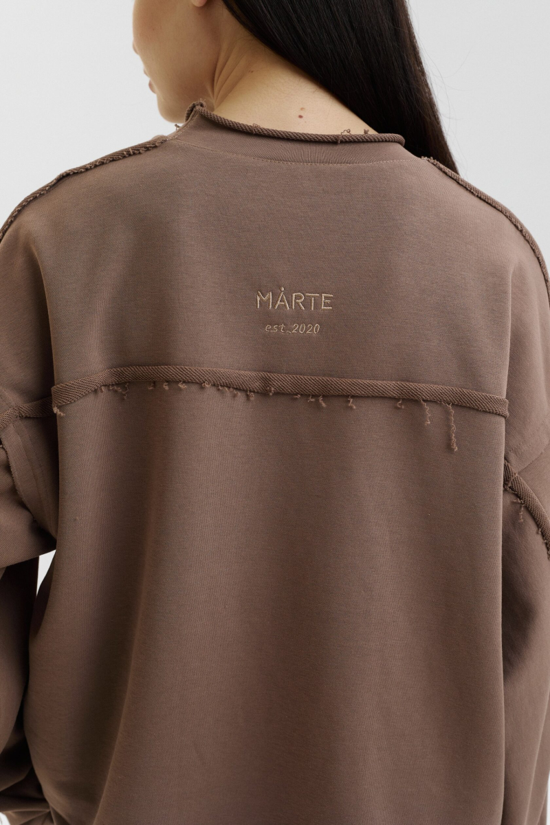 Свитшот с вывернутыми швами marte, цвет: коричневый,  купить онлайн
