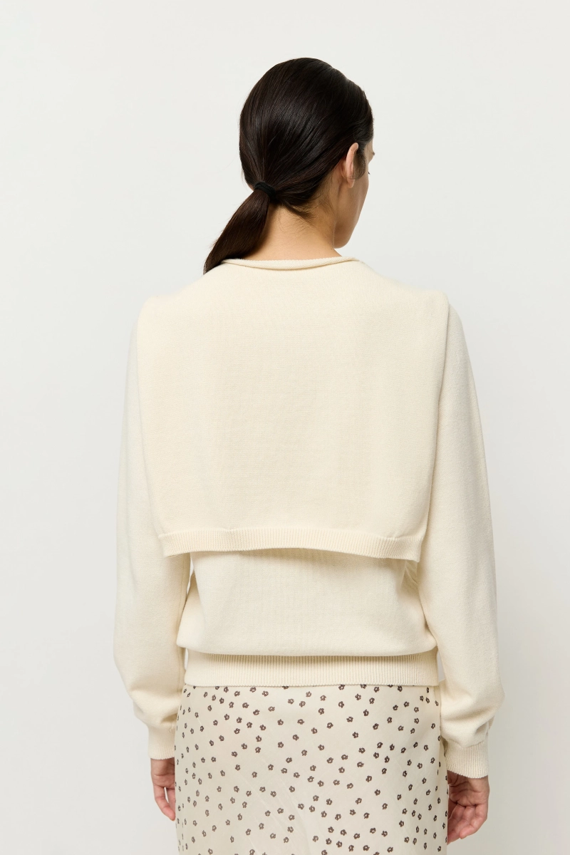 Джемпер из хлопка с кашемиром 2 в 1 AROUND, цвет: мультиколор, 219_132CC05 купить онлайн