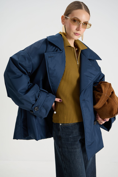 Тренч утепленный MIA AIM, цвет: синий, MIA532 купить онлайн