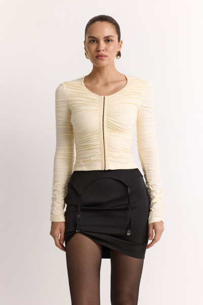 Лонгслив со сборками TOPTOP, цвет: белый, TTS.025.18559.120 купить онлайн