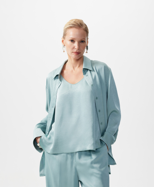 Блузка с длинным рукавом GLVR, цвет: зеленый, 126G26GAC2221 купить онлайн