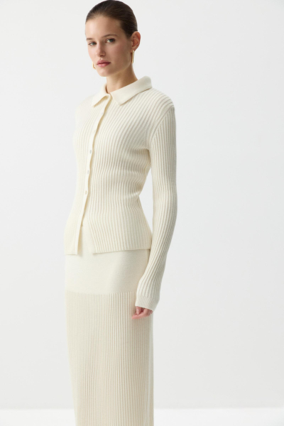 Джемпер-поло с пуговицами Charmstore, цвет: белый, 303-49598-111 купить онлайн