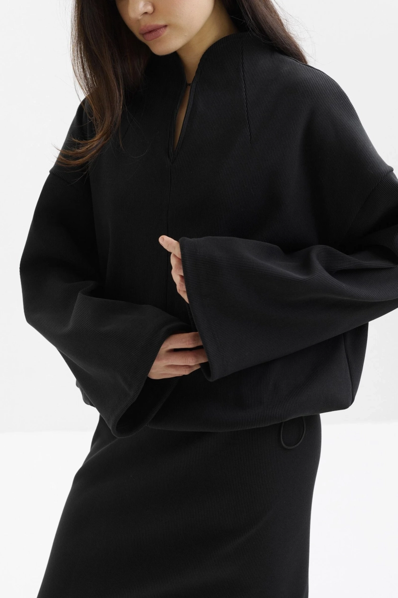 Свитшот с акцентным вырезом marte, цвет: Черный,  купить онлайн