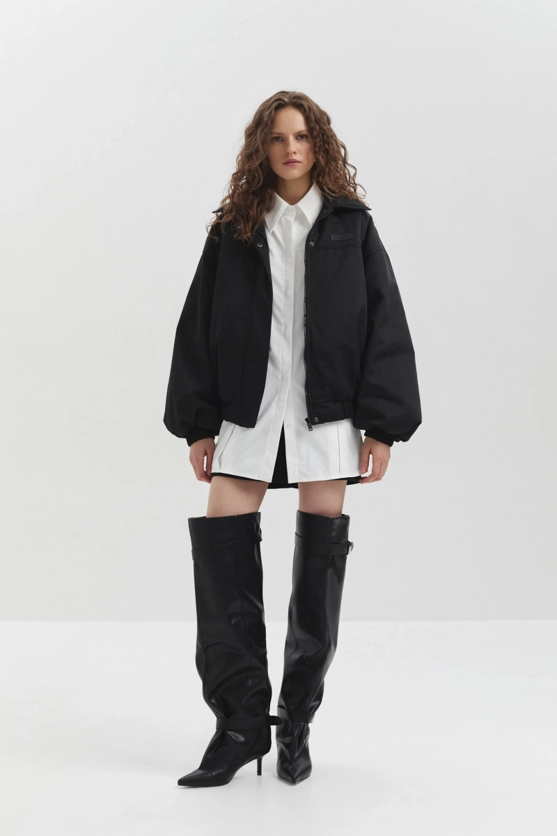 Бомбер укороченный marte, цвет: Черный,  купить онлайн