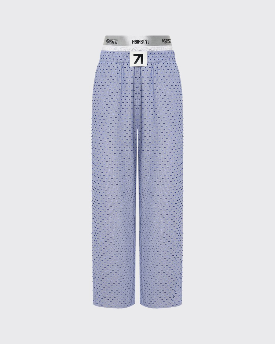Брюки свободного кроя с двойным поясом ASIA ST 71, цвет: синий, Ast71.pants-relax-blue купить онлайн