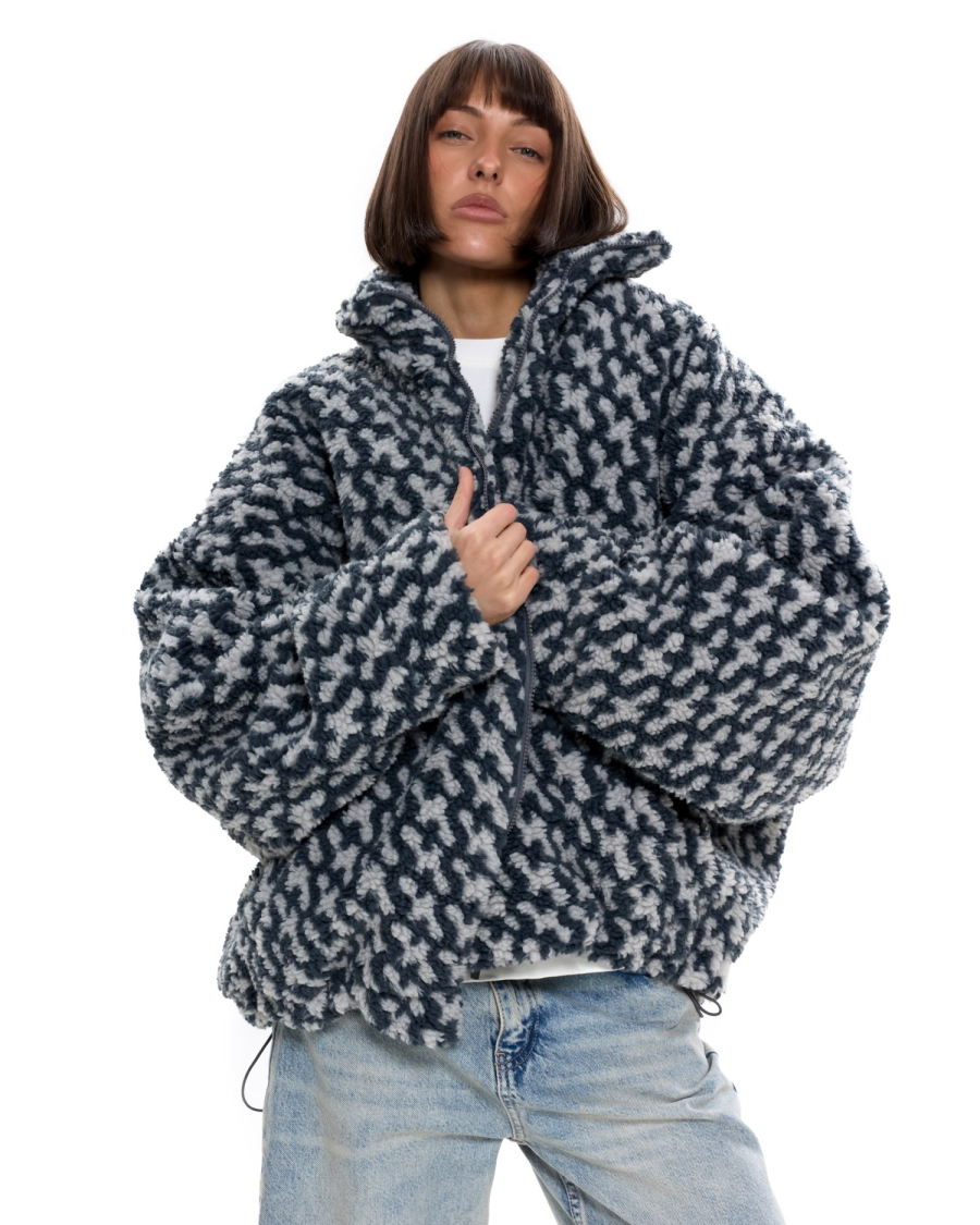 Бомбер Паттерн удлиненный Suborbia, цвет: графит, 007274 купить онлайн