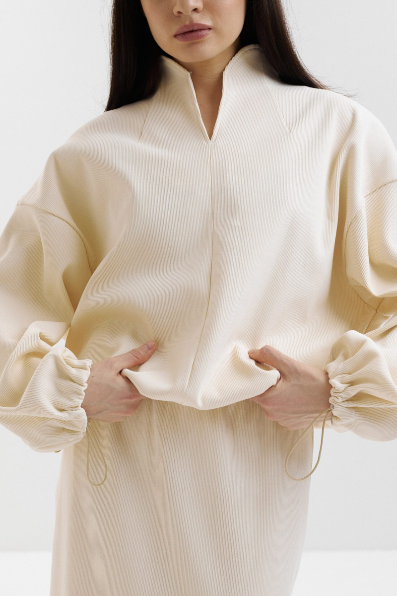 Свитшот с акцентным вырезом marte, цвет: бежевый,  купить онлайн