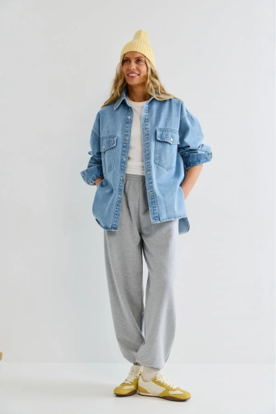 Рубашка джинсовая Erist store, цвет: голубой, НФ-00003296 купить онлайн