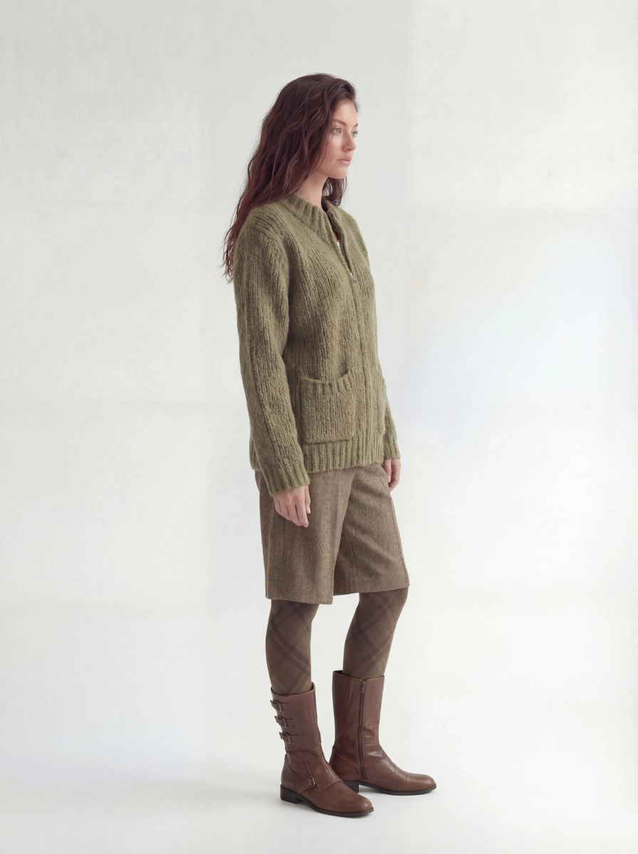 Кардиган на молнии SAGAS, цвет: зеленый, 260102 купить онлайн