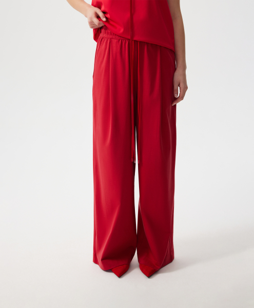 Брюки с поясом на резинке GLVR, цвет: красный, 126G25GAC5603 купить онлайн