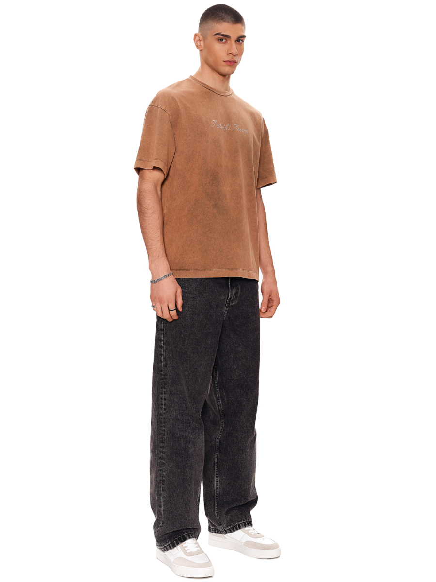 Футболка вареная оверсайз SODAMODA, цвет: коричневый, 13309 купить онлайн