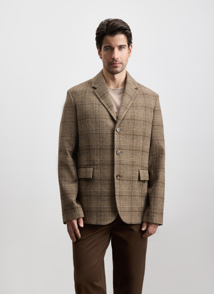 Пиджак из фактурной ткани с шерстью