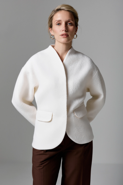Жакет О-образный из фактурной шерсти