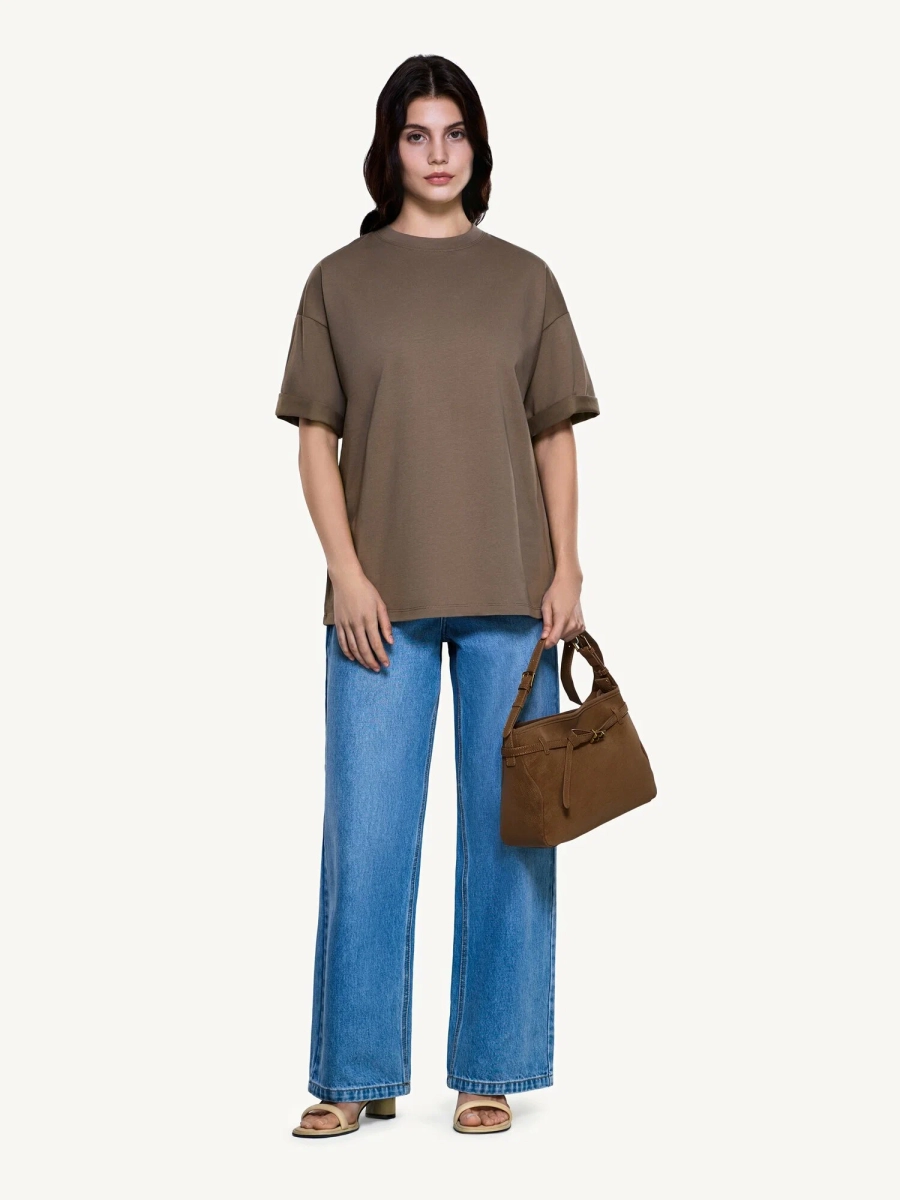 Женская футболка оверсайз MUTED, цвет: коричневый, 904463.WTSH0011_Brown купить онлайн