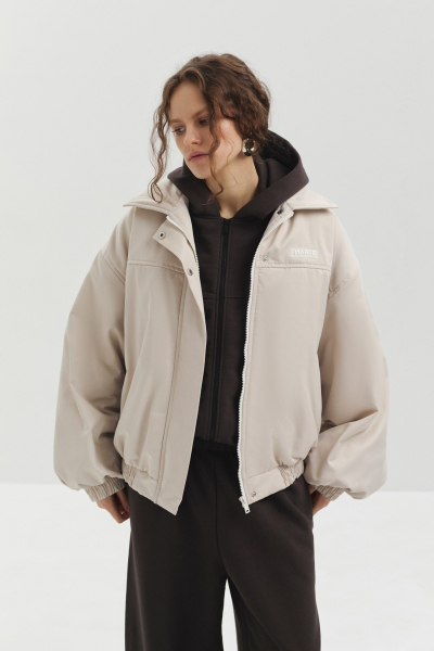 Бомбер укороченный marte, цвет: бежевый,  купить онлайн