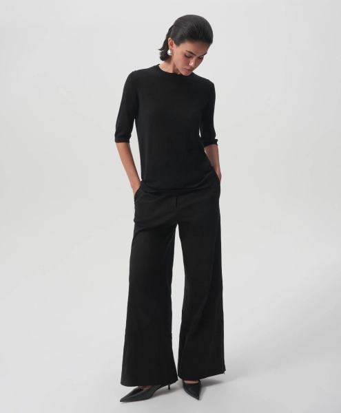 Брюки трикотажные средней посадки GLVR, цвет: Черный,  купить онлайн