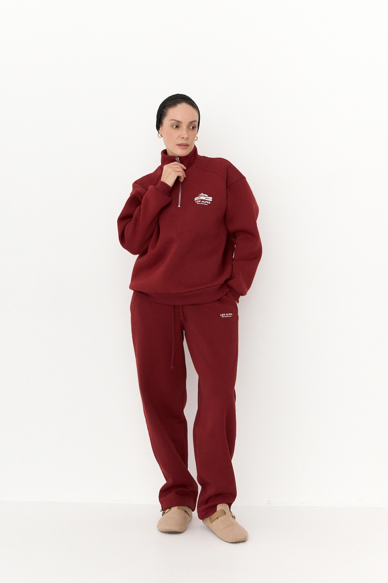 Брюки утепленные на кулиске Ricoco, цвет: Бордовый, 5050/3 купить онлайн