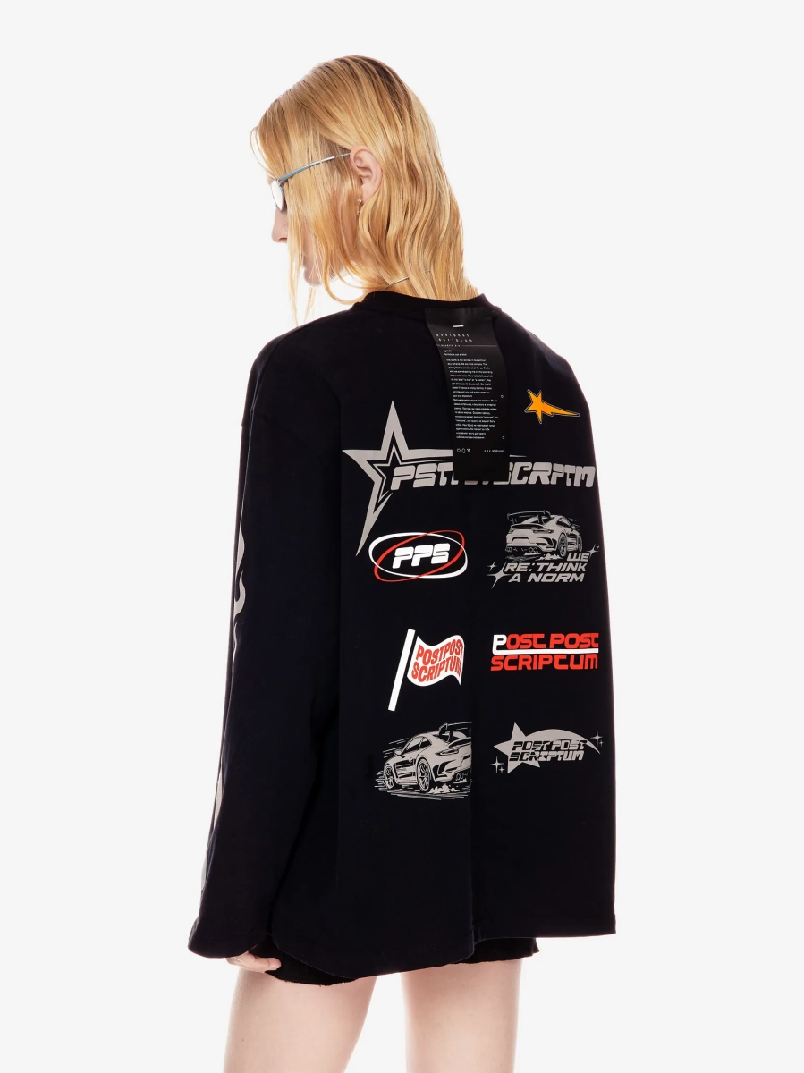 Лонгслив с потертым принтом p.p.s., цвет: Черный, 1124.000.00.01.001 купить онлайн