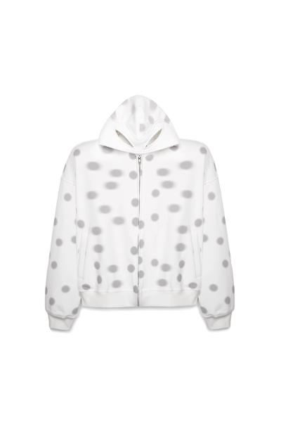 Худи с маской в пудровый горох YOUR ANTIHERO, цвет: белый,  купить онлайн