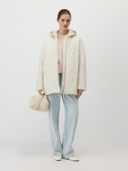 Утепленное полупальто с капюшоном Conso, цвет: белый, SEM 260107 - молочный купить онлайн