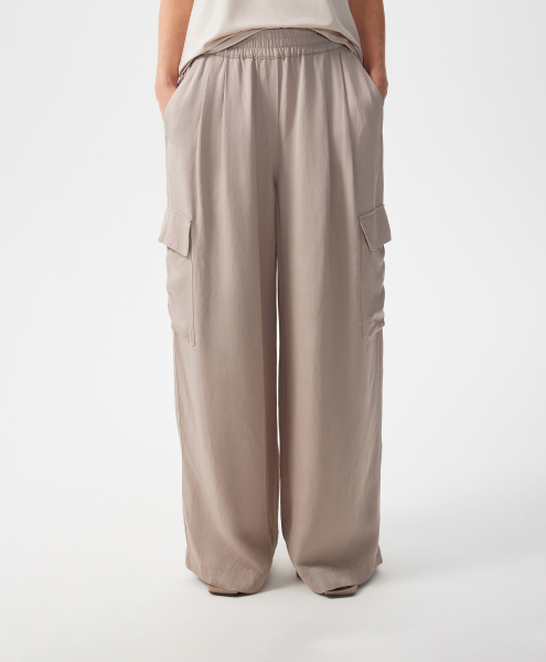 Брюки-палаццо высокой посадки GLVR, цвет: серый, 126G22GAC6328 купить онлайн