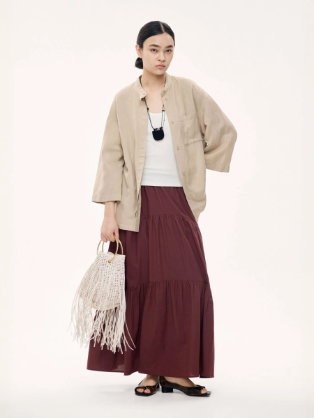 Женская блуза льняная MUTED, цвет: бежевый, 904737.WSHR0026_Beige купить онлайн