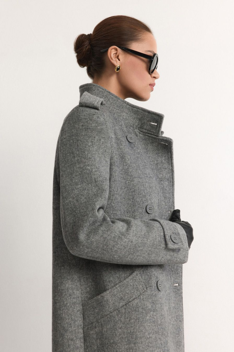 Пальто из смесовой шерсти TOPTOP, цвет: серый, TTS.041.14157.801 купить онлайн