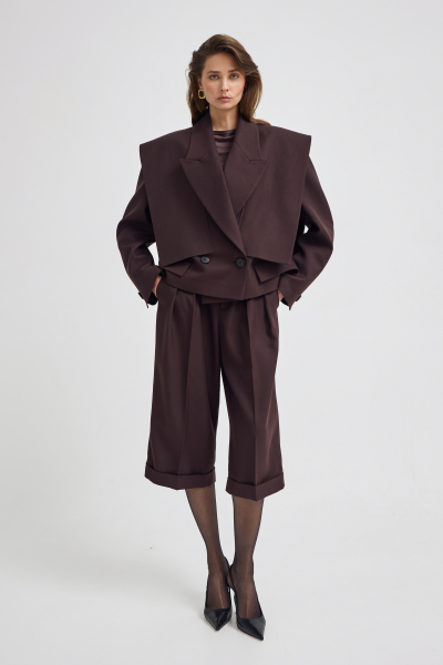 Жакет с акцентными деталями Shtripling, цвет: коричневый, SHJKT004BRN купить онлайн