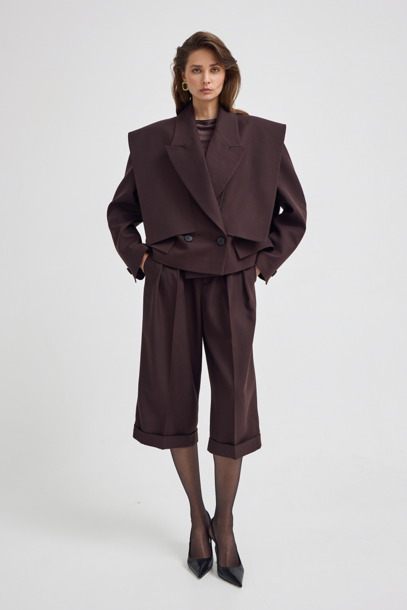 Жакет с акцентными деталями Shtripling, цвет: коричневый, SHJKT004BRN купить онлайн