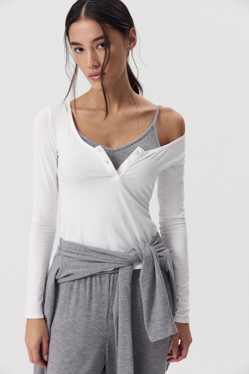 Лонгслив с пуговицами Лонгслив с пуговицами