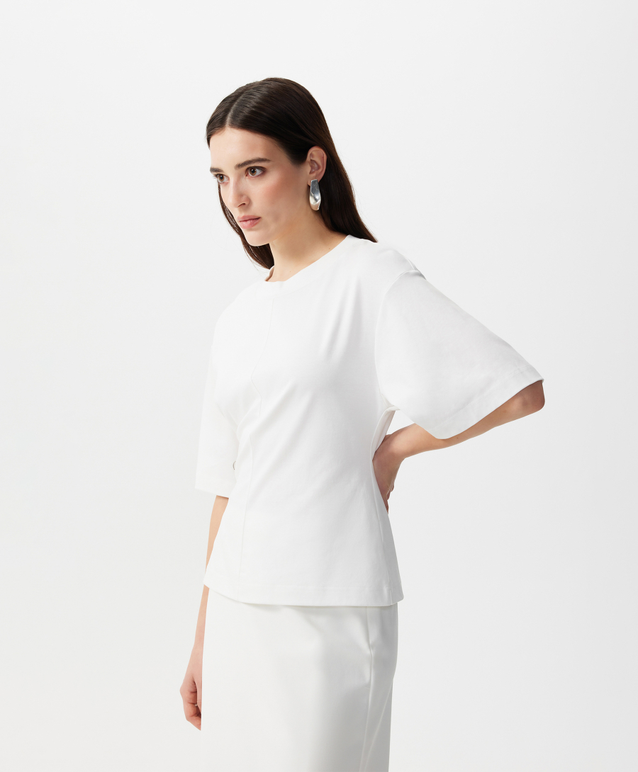 Футболка приталенного силуэта GLVR, цвет: белый, 126G21GAC1217 купить онлайн