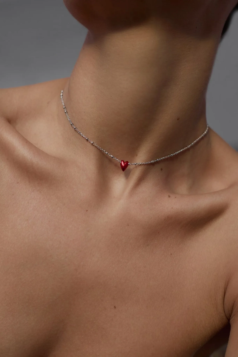 Серебряное колье на цепочке «Валентина полюбила» SBLESKOM, цвет: Серебряный, 122237 купить онлайн