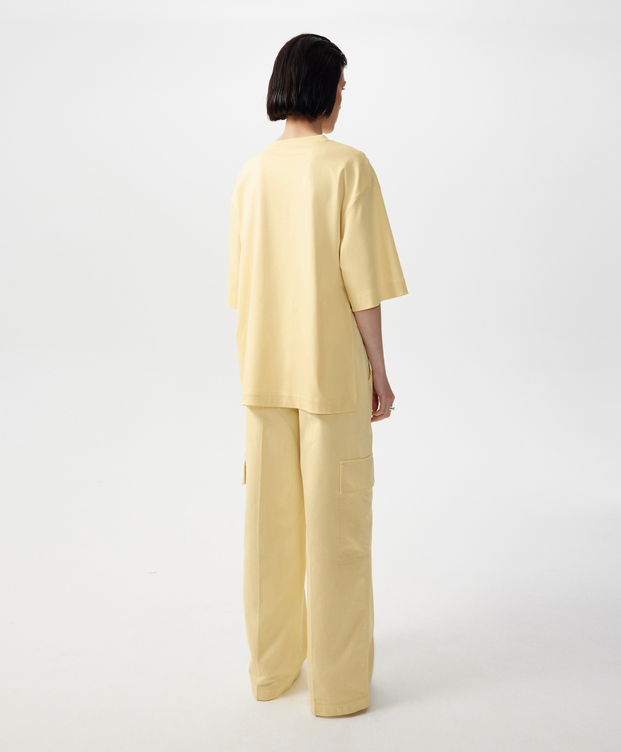 Футболка с асимметричным вертикальным защипом GLVR, цвет: Желтый, 126G24GAC1202 купить онлайн