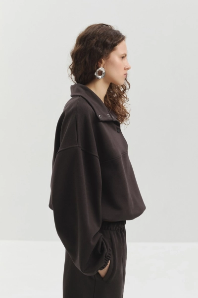 Свитшот из футера marte, цвет: коричневый,  купить онлайн