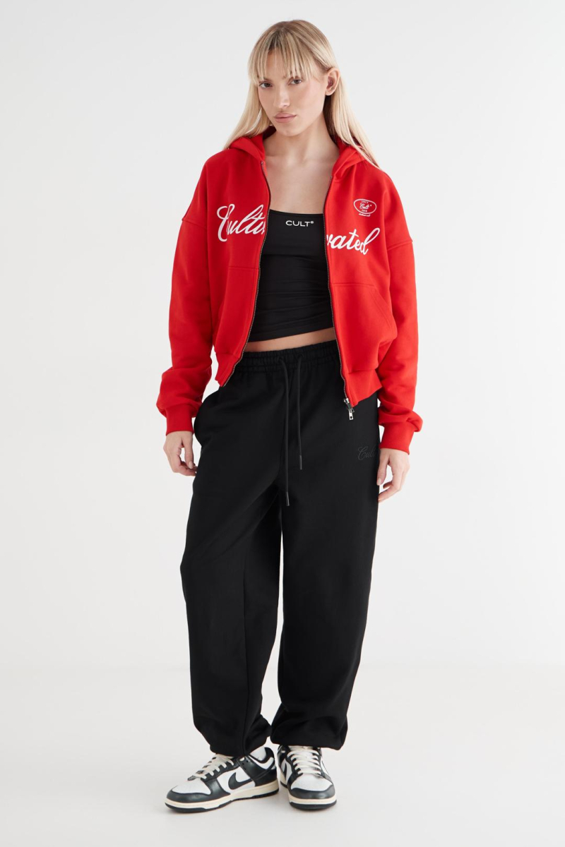 Худи на молнии «Город» CULTBASE, цвет: красный,  купить онлайн