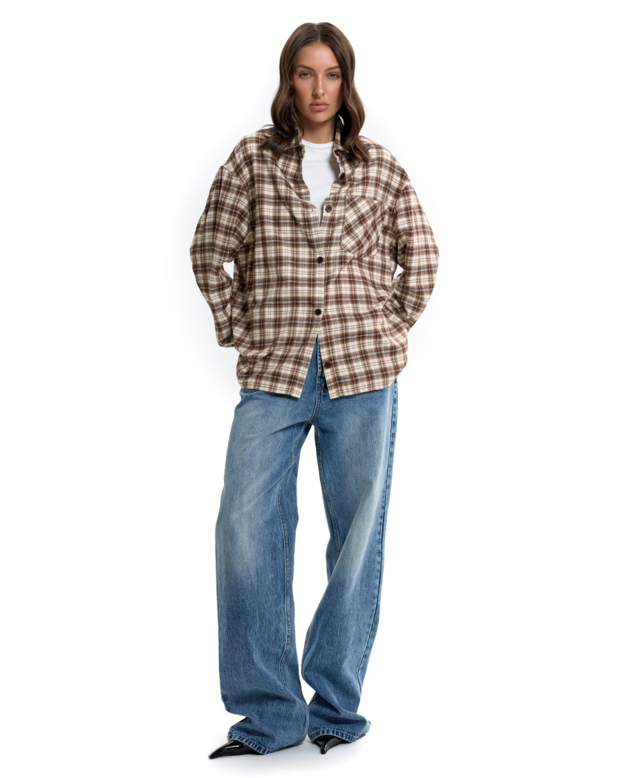 Рубашка в клетку Suborbia, цвет: бежевый, 006622 купить онлайн