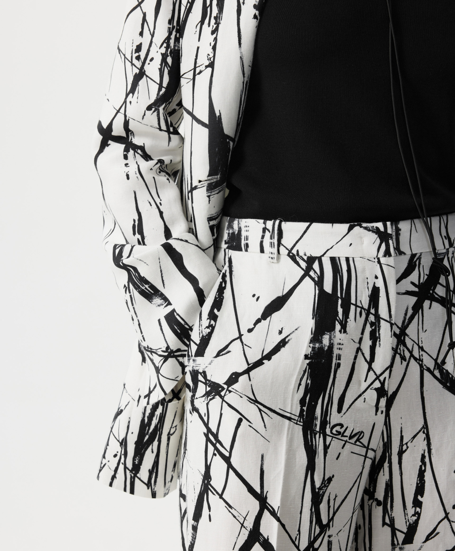 Брюки-палаццо средней посадки GLVR, цвет: белый, 126G21GAC6323 купить онлайн