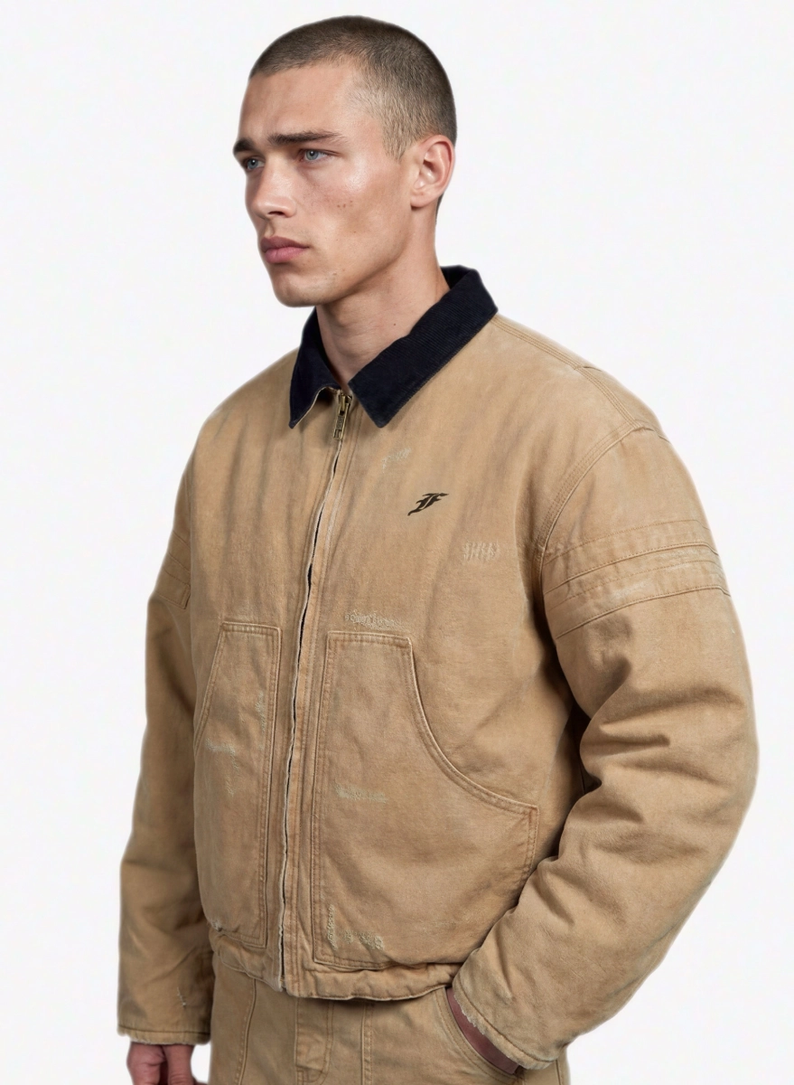 Куртка из канваса F | ABLE, цвет: бежевый, JCKT-FBL-CNVS-BG купить онлайн