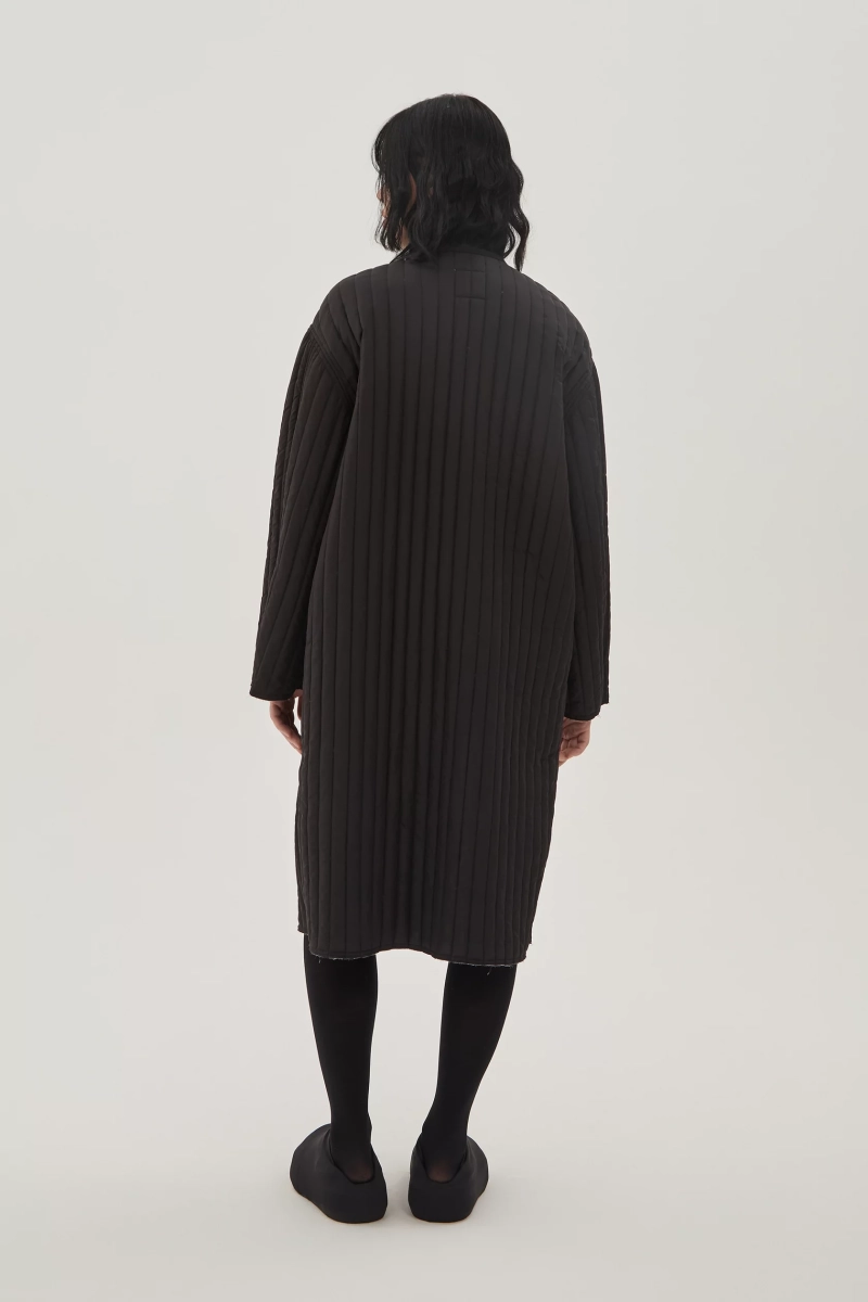 Пальто двухсторонее стеганное UNKE, цвет: Черный, 2601С00P_BL/FL купить онлайн