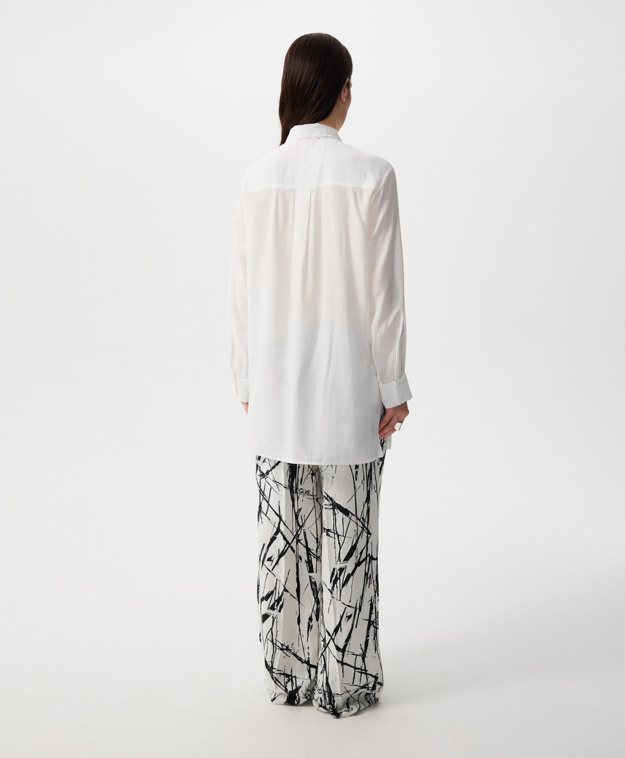 Блузка прямой свободной формы GLVR, цвет: белый, 126G21GAC2226 купить онлайн